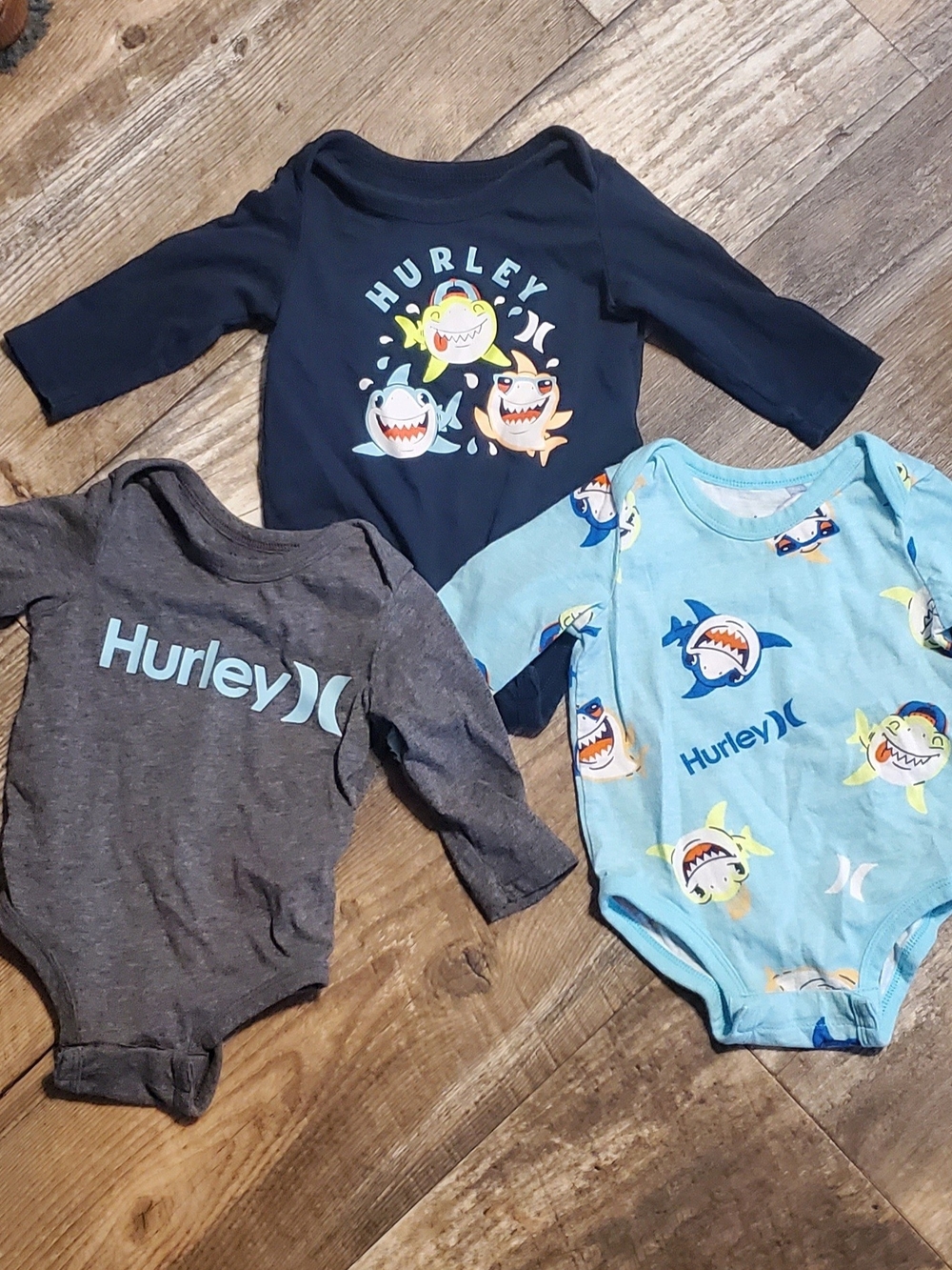 Hurley Baby 3-6 Month Longsleeve Onsies.